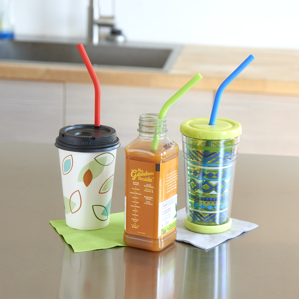 4 Pack Plastic Reusable Straws