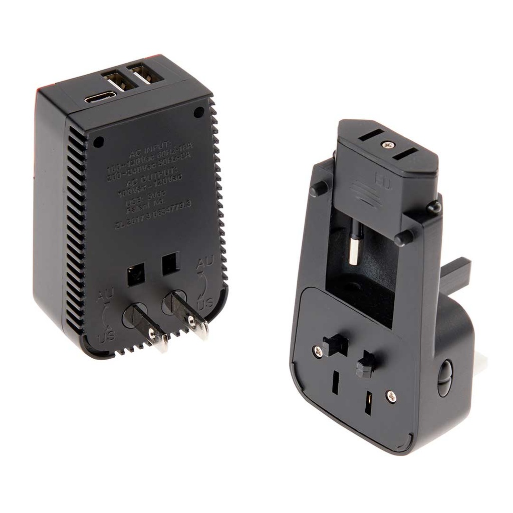 Worldwide Converter & Adapter Set with 3 USB Chargers