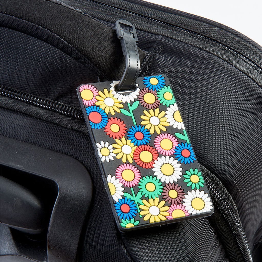 [ST-LT74-FLW] Luggage Tags - Rubberized (FLW - Flower)