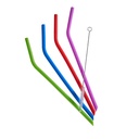 BPA Free Silicone Straws - 4 pack