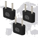 Europe & Asia Adapter Plugs - Ungrounded - 3 pack
