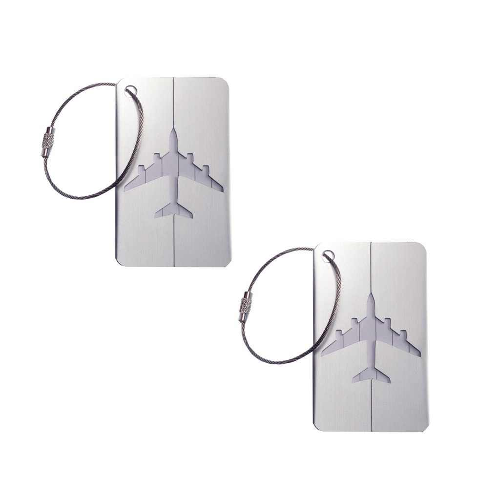 [ST-LT71-SLV] Aluminum Luggage Tags - 2 pack