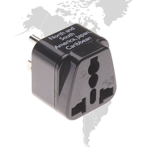 [ST-E1003-NA-G-BLK] North & South America Grounded Adapter Plug
