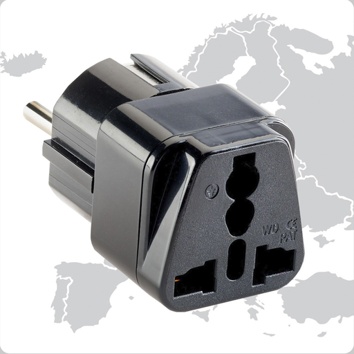 [ST-E22-BLK] Europe &amp; Asia Adapter Plug -Grounded