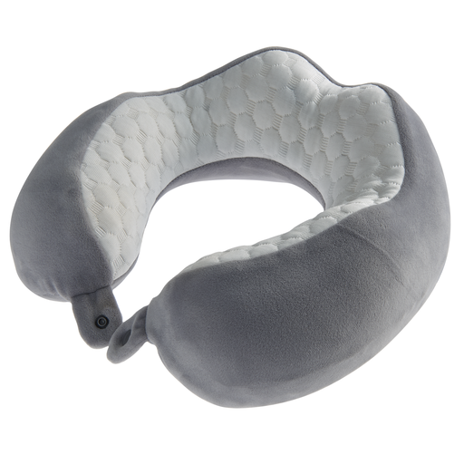 [ST-PC3029-GRY] Quilted Memory Foam Travel Pillow