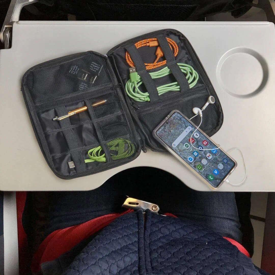 Electronics Organizer for On-Trip Convenience